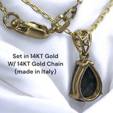 Luna Bella Moon Pendant - Genuine Lunar Meteorite Jewelry - 14Kt Gold