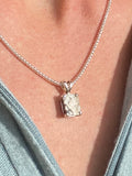 Moon Light Pendant Necklace Real Lunar Meteorite Set in Sterling Silver