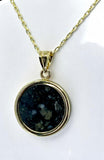 Osiris Moon Crater Pendant I Genuine Lunar Meteorite Necklace - 14Kt Gold Jewelry