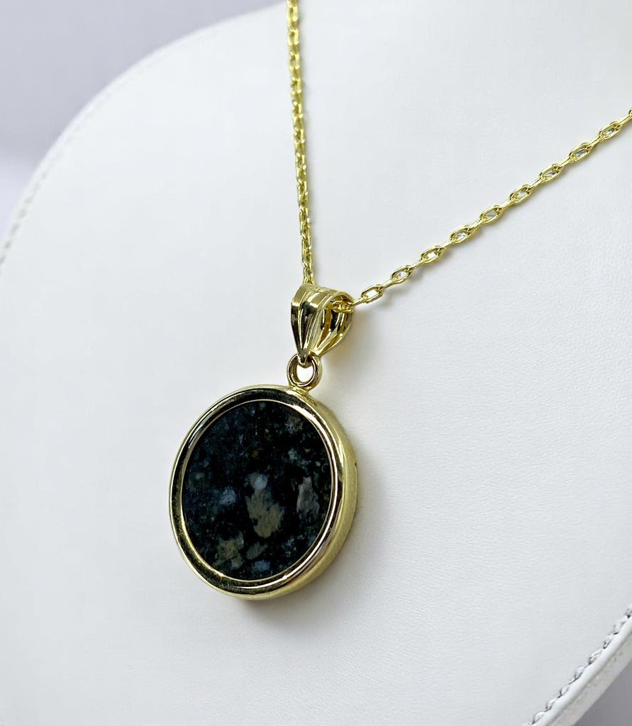 Osiris Moon Crater Pendant I Genuine Lunar Meteorite Necklace