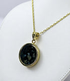 Osiris Moon Crater Pendant I Genuine Lunar Meteorite Necklace - 14Kt Gold Jewelry