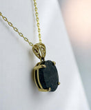 Selene Moon Pendant I Genuine Lunar Meteorite Necklace - 14Kt Gold Jewelry