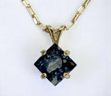 Moon Pendant - Genuine Lunar Meteorite Jewelry - 14Kt Gold