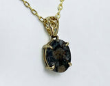 Selene Moon Pendant I Genuine Lunar Meteorite Necklace - 14Kt Gold Jewelry