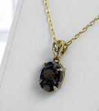 Selene Moon Pendant I Genuine Lunar Meteorite Necklace - 14Kt Gold Jewelry
