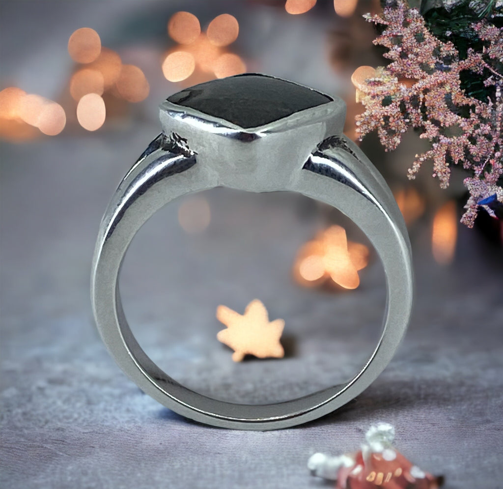 Moon Ring- Genuine Lunar Meteorite Jewelry - Size 7