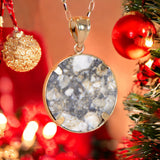 Osiris Moon Crater Pendant I Genuine Lunar Meteorite Necklace - 14Kt Gold Jewelry