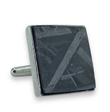 Iron Meteorite Cufflinks I Beautifully Etched I 925 Silver - Meteorite Jewelry