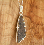 Tisserlitine Natural Moon Pendant - Lunar Meteorite Necklace I .925 Silver Jewelry