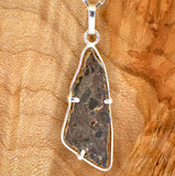 Tisserlitine Natural Moon Pendant - Lunar Meteorite Necklace I .925 Silver Jewelry