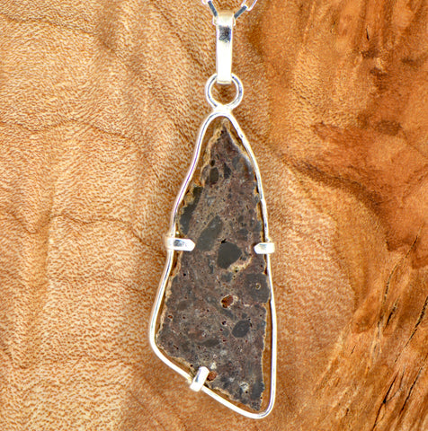 Tisserlitine Natural Moon Pendant - Lunar Meteorite Necklace I .925 Silver Jewelry