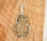 Tisserlitine Natural Moon Pendant - Lunar Meteorite Necklace I .925 Silver Jewelry