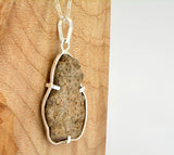 Tisserlitine Natural Moon Pendant - Lunar Meteorite Necklace I .925 Silver Jewelry