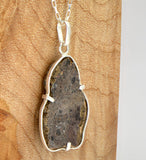 Tisserlitine Natural Moon Pendant - Lunar Meteorite Necklace I .925 Silver Jewelry