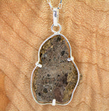Tisserlitine Natural Moon Pendant - Lunar Meteorite Necklace I .925 Silver Jewelry