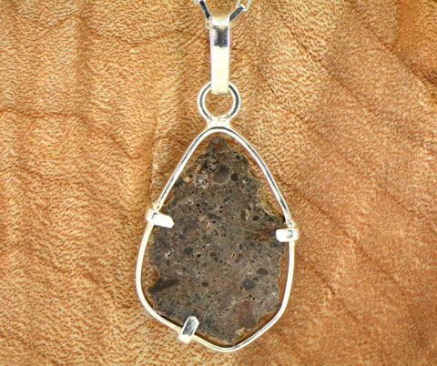 Tisserlitine Natural Moon Pendant - Lunar Meteorite Necklace I .925 Silver Jewelry