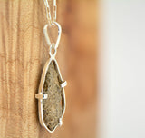 Tisserlitine Natural Moon Pendant - Lunar Meteorite Necklace I .925 Silver Jewelry