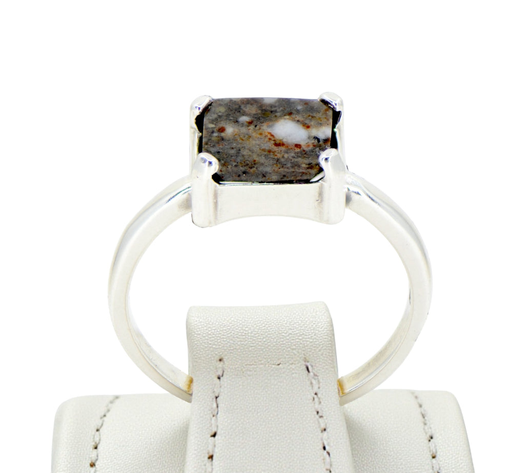 Mizuki Silver Moon Ring - Lunar Meteorite Jewelry - Size 6 – Top