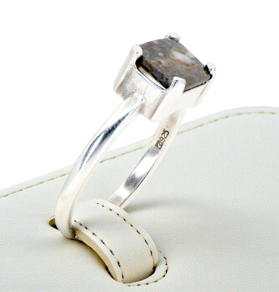 Mizuki Silver Moon Ring - Lunar Meteorite Jewelry - Size 6 – Top