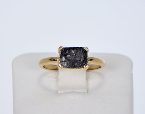 Moon Ring - Genuine Lunar Meteorite Jewelry - Size 6.75 - 7