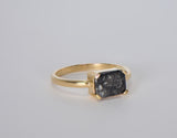 Moon Ring - Genuine Lunar Meteorite Jewelry - Size 6.75 - 7