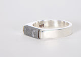 Beautiful Etched Gibeon Meteorite ring I Size 5 1/4  - Meteorite Jewelry