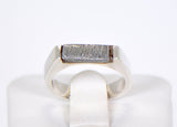 Beautiful Etched Gibeon Meteorite ring I Size 5 1/4  - Meteorite Jewelry