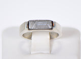 Beautiful Etched Gibeon Meteorite ring I Size 5 3/4  - Meteorite Jewelry