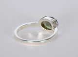 MOLDAVITE Glass Beautiful Faceted Ring - Size 5.5 - Jewelry