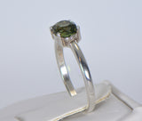 MOLDAVITE Glass Beautiful Faceted Ring - Size 5.75 - Jewelry