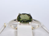 MOLDAVITE Glass Beautiful Faceted Ring - Size 5.75 - Jewelry