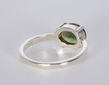 MOLDAVITE Glass Beautiful Faceted Ring - Size 5.75 - Jewelry