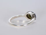 MOLDAVITE Glass Beautiful Faceted Ring - Size 5.75 - Jewelry