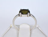 MOLDAVITE Glass Beautiful Faceted Ring - Size 5.75 - Jewelry