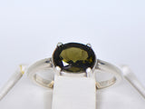 MOLDAVITE Glass Beautiful Faceted Ring - Size 5.75 - Jewelry