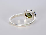 MOLDAVITE Glass Beautiful Faceted Ring - Size 5.75 - Jewelry