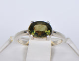 MOLDAVITE Glass Beautiful Faceted Ring - Size 5.75 - Jewelry