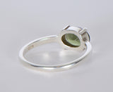 MOLDAVITE Glass Beautiful Faceted Ring - Size 7 - Jewelry