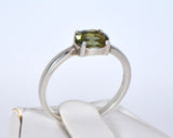 MOLDAVITE Glass Beautiful Faceted Ring - Size 6.75 - Jewelry