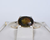 MOLDAVITE Glass Beautiful Faceted Ring - Size 5.25 - Jewelry