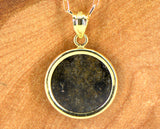 Cassini Mars Meteorite Necklace - Genuine Martian Meteorite Jewelry - 14Kt Gold