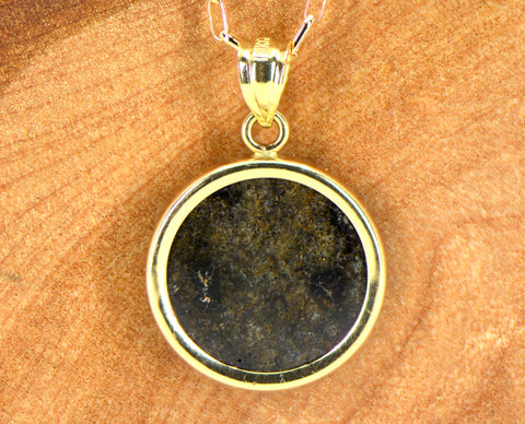 Cassini Mars Meteorite Necklace - Genuine Martian Meteorite Jewelry - 14Kt Gold
