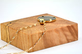 Cassini Mars Meteorite Necklace - Genuine Martian Meteorite Jewelry - 14Kt Gold