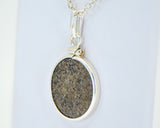 Eucrite HED Meteorite Pendant - Sterling Silver I Meteorite Jewelry