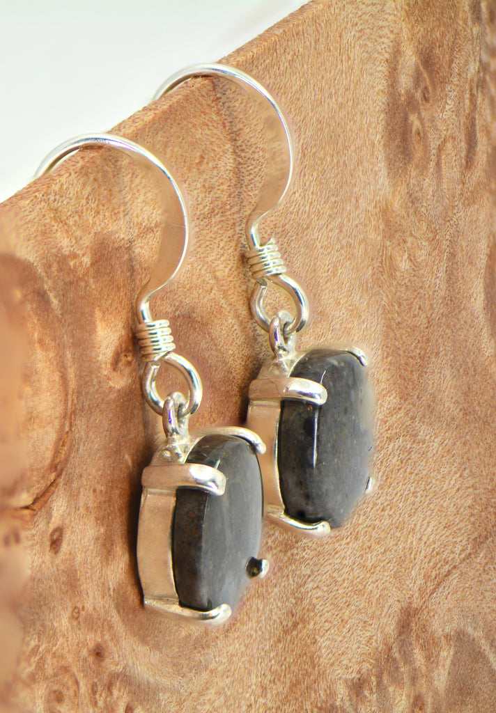 Black Onyx Moon Earrings Black Upside Down Moon Earrings 