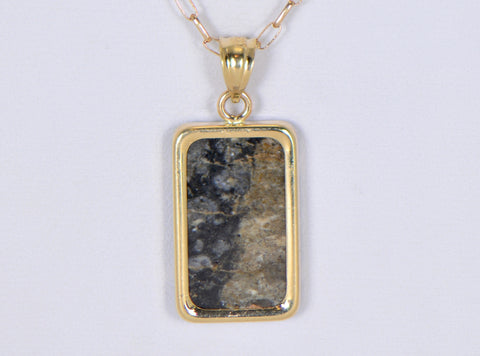 Moon Pendant - Genuine Lunar Meteorite Jewelry - 14Kt Gold