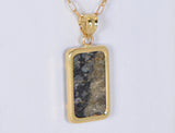 Moon Pendant - Genuine Lunar Meteorite Jewelry - 14Kt Gold