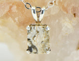 Moon Light Pendant Necklace Real Lunar Meteorite Set in Sterling Silver