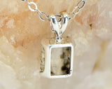 Moon Light Pendant Necklace Real Lunar Meteorite Set in Sterling Silver