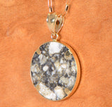 Osiris Moon Crater Pendant I Genuine Lunar Meteorite Necklace - 14Kt Gold Jewelry